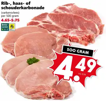 Coop Rib-, haas- of schouderkarbonade aanbieding