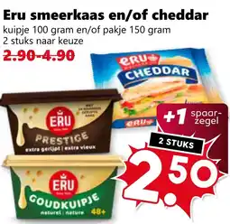 Coop Eru smeerkaas en/of cheddar aanbieding