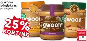 Coop g'woon pindakaas aanbieding