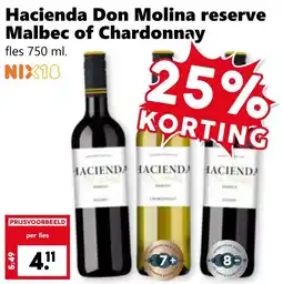 Coop Hacienda Don Molina reserve Malbec of Chardonnay aanbieding