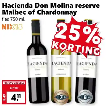Coop Hacienda Don Molina reserve Malbec of Chardonnay aanbieding