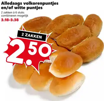 Coop Alledaags volkorenpuntjes en/of witte puntjes aanbieding