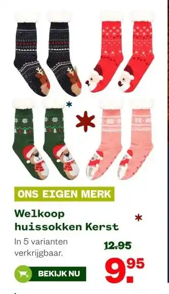 Welkoop Welkoop huissokken Kerst aanbieding