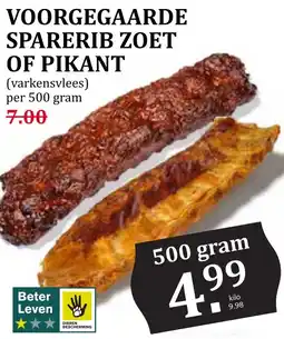 Coop VOORGEGAARDE SPARERIB ZOET OF PIKANT aanbieding