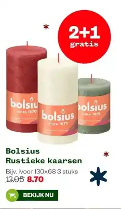 Welkoop Bolsius Rustieke kaarsen aanbieding