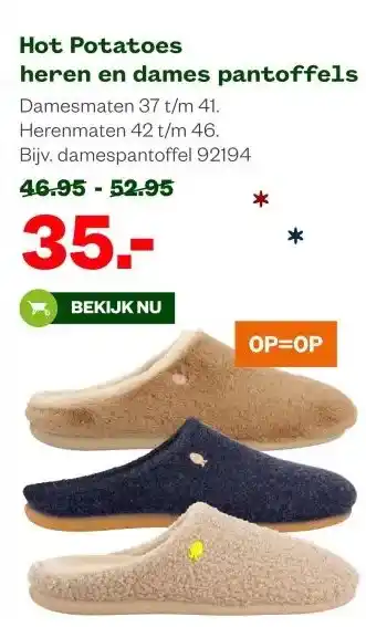 Welkoop Hot Potatoes heren en dames pantoffels aanbieding