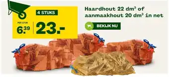 Welkoop Haardhout 22 dm³ of aanmaakhout 20 dm³ in net aanbieding