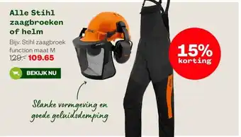 Welkoop Alle Stihl zaagbroeken of helm aanbieding