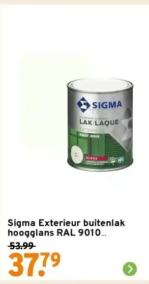 GAMMA Sigma Exterieur buitenlak hoogglans RAL 9010 zuiverwit 750 ml aanbieding
