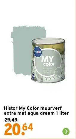 GAMMA Histor My Color muurverf extra mat aqua dream 1 liter aanbieding