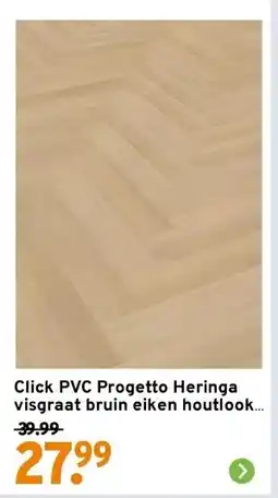 GAMMA Click PVC Progetto Heringa visgraat bruin eiken houtlook - rechte stroken aanbieding