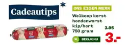 Welkoop Welkoop kerst hondenworst kip/hert aanbieding