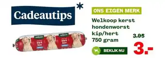 Welkoop Welkoop kerst hondenworst kip/hert aanbieding