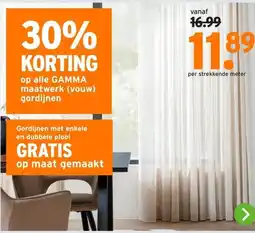 GAMMA alle GAMMA maatwerk (vouw) gordijnen aanbieding