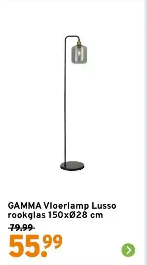 GAMMA GAMMA Vloerlamp Lusso rookglas 150xØ28 cm aanbieding
