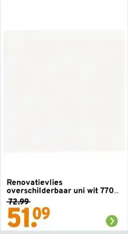 GAMMA Renovatievlies overschilderbaar uni wit 7700 150gr - 25m aanbieding