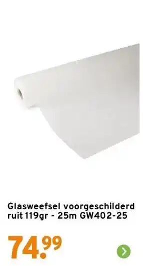 GAMMA Glasweefsel voorgeschilderd ruit 119gr - 25m GW402-25 aanbieding