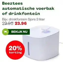 Welkoop Beeztees automatische voerbak of drinkfontein aanbieding
