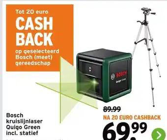 GAMMA Bosch kruislijnlaser Quigo Green aanbieding