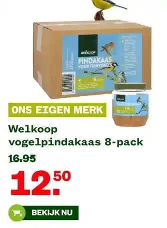 Welkoop Welkoop vogelpindakaas 8-pack aanbieding