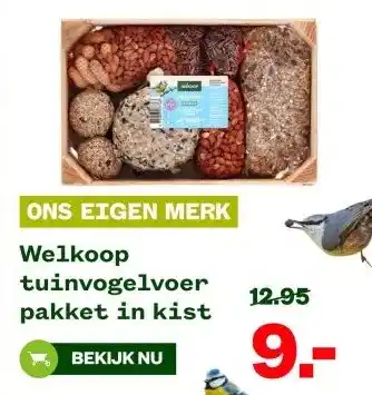 Welkoop Welkoop tuinvogelvoer pakket in kist aanbieding