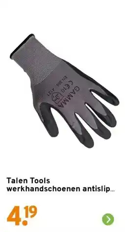 GAMMA Talen Tools werkhandschoenen antislip XL grijs aanbieding