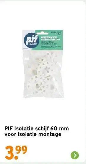 GAMMA PIF Isolatie schijf 60 mm voor isolatie montage aanbieding