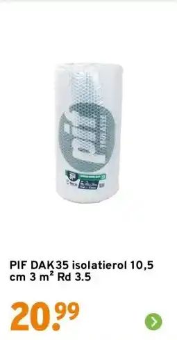 GAMMA PIF DAK35 isolatierol 10,5 cm 3 m² Rd 3.5 aanbieding