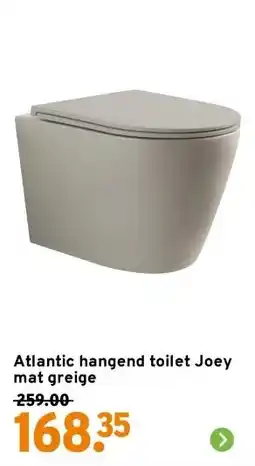 GAMMA Atlantic hangend toilet Joey mat greige aanbieding