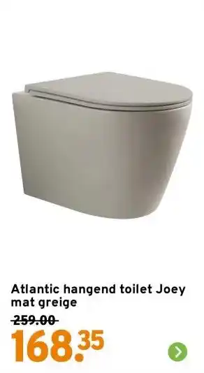 GAMMA Atlantic hangend toilet Joey mat greige aanbieding