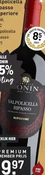 Gall & Gall Zonin Valpolicella Ripasso Superiore 75CL aanbieding