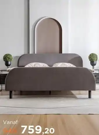 TotaalBED Bed Munno | 140 x 200 cm | Cyber 580, taupe aanbieding