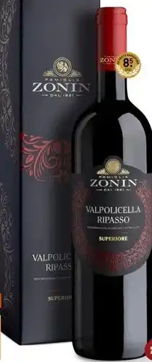 Gall & Gall Zonin Valpolicella Ripasso Superiore Cadeauverpakking 75CL aanbieding