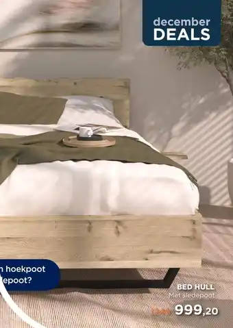 TotaalBED Bed Hull | houten hoofdbord | 140 x 200 cm | Slede poten aanbieding