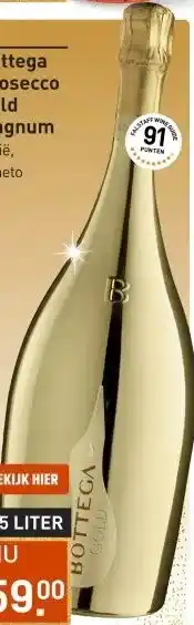 Gall & Gall Bottega Prosecco Gold Magnum 150CL aanbieding