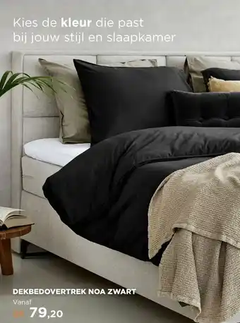 TotaalBED Dekbedovertrek Noa Zwart 140 x 200/220 cm aanbieding