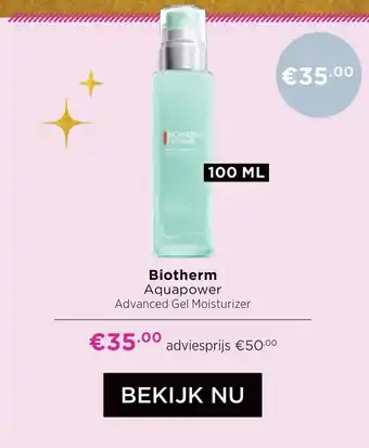 ICI Paris XL Biotherm Aquapower Advanced Gel Moisturizer aanbieding