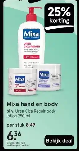 Etos Mixa hand en body aanbieding