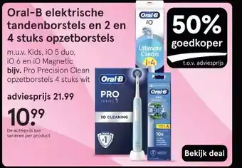 Etos Oral-B elektrische tandenborstels en 2 en 4 stuks opzetborstels aanbieding