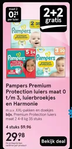 Etos Pampers Premium Protection luiers maat 0 t/m 3, luierbroekjes en Harmonie aanbieding