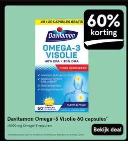 Etos Davitamon Omega-3 Visolie 60 capsules aanbieding