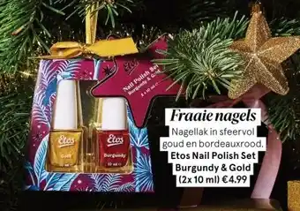 Etos Etos Nail Polish Set Burgundy & Gold (2x 10 ml) aanbieding