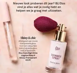 Etos Etos Care High Shine Lipgloss Keep it Glossy Transparant aanbieding