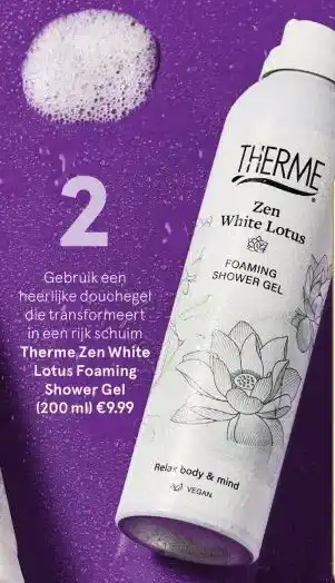 Etos Therme Zen White Lotus Foaming Shower Gel (200 ml) aanbieding