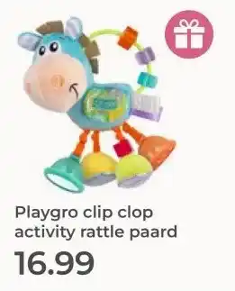 Prenatal Playgro clip clop activity rattle paard aanbieding