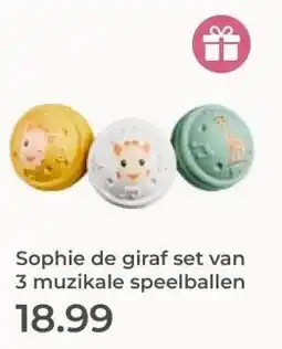 Prenatal Sophie de giraf set van 3 muzikale speelballen aanbieding