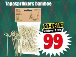 Dirk Tapasprikkers bamboe aanbieding