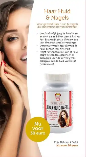 De Rode Pilaren Haar Huid & Nagels Voor gezond Haar, Huid & Nagels als ondersteuning van binnenuit aanbieding