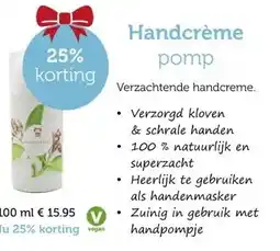 De Rode Pilaren Handcrème pomp aanbieding