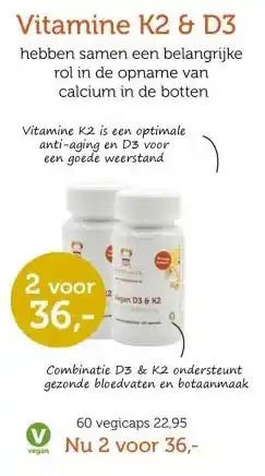 De Rode Pilaren Vitamine K2 & D3 aanbieding